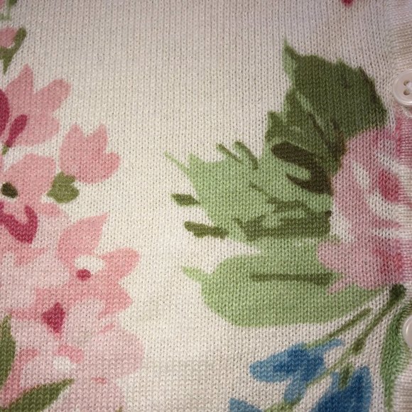 Gymboree floral knit cardigan sweater girl's sz X-Large 6 EUC LN vintage 2001 - Picture 4 of 5